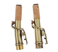 VICASKY 2 Pezzi Collo per Sassofono Soprano in Sughero e Bronzo Retro Collo Dritto e Curvo che Migliora la Pienezza del Suono e Vibrazione Completa per Strumenti Musicali