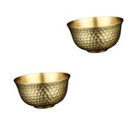 VICASKY 2 Pezzi Decorazione da Rame Fatto Mano Ciotola Ottone Spessa Originale e Accattivante