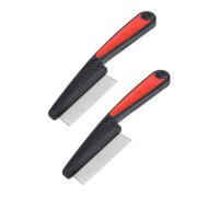 VICASKY 2 pezzi di pettini in acciaio inox fine per adulti per rimozione di tutti i tipi di capelli per animali domestici