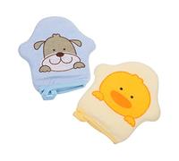VICASKY 2 pezzi di spugna da bagno naturale per bambini, shampoo e spugne, accessori per la pulizia del corpo, spazzola per la pulizia del viso, per la pulizia del viso