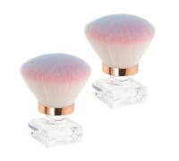 VICASKY 2 pezzi di stucco per la pulizia delle unghie, manicure, lucidatura, spazzola per unghie, spolverino, spazzola per unghie per trucco, in fibra sintetica