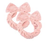 VICASKY 2 Pezzi Fasce per Accessori Makeup e Lavaggio Elastiche e Regolabili Rosa