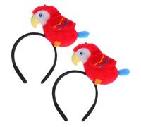 VICASKY 2 Pezzi Fascia per Chioma Donna Pappagallo Rosso, Accessorio Divertente e Comodo per Feste in Spiaggia e Momenti di Dress Up