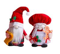 VICASKY 2 Pezzi Folletti di Natale Rossi Decorazioni Natalizie da Tavolo per Festa Bambole Folletto Ornamentali per Centrotavola e Addobbi Festivi