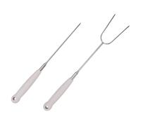 VICASKY 2 Pezzi Forchette Telescopiche per Barbecue in Acciaio Inossidabile Manico Ergonomico, Utensili Pratici per Bbq all Aperto di Grigliata