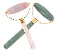 VICASKY 2 pezzi Jade rullo per il viso, massaggiatore palmare per la cura della pelle, miglioramento della pelle per il massaggio del corpo grande