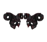 VICASKY 2 Pezzi Maschera di Halloween con Corna da Montone Mezzo Viso in Materiale Leggero e Confortevole per Feste in Costume e Party a Tema