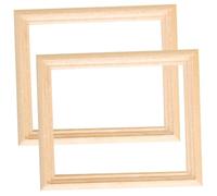 VICASKY 2 Pezzi Miniature Wooden Photo Frames Tiny House Accessories For Dollhouse Decor Diy Micro Photo Frames For Miniature Scenes