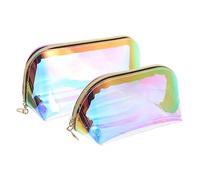 VICASKY 2 pezzi ologrammi beauty case impermeabile make up custodia per donne grandi e piccole colorate
