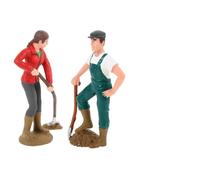 VICASKY 2 pezzi paletta per bambole figure umane per contadina, lavoratrice torta modello in miniatura Farm People, modello agricolo, modelli di simulazione in PVC