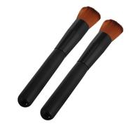 VICASKY 2 Pezzi Pennello Per Fondotinta Concavo Pennello Piatto Per Fondotinta Pennello Per Fondotinta Coreano Pennello Da Trucco Pennelli Per Contorni Per Il Trucco Plastica Black