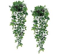 VICASKY 2 pezzi Piante Rampicanti Artificiali con Vaso da Appendere Decorazioni da Giardino Resistenti e Facili da Curare per Interni ed Esterni