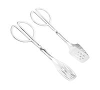 VICASKY 2 pezzi Pinza in Acciaio Inossidabile Forbice per Buffet e Barbecue Multiuso per Insalata Pane e Bistecca Manico Ergonomico per Servire e Cucina