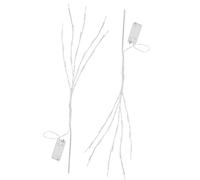 VICASKY 2 Pezzi Rami di Betulla LED Luce Notturna Calda Vaso Luminoso Decorativo Fai da Te per Casa e Tavolo Lampada a Batteria per Arredamento Elegante e Versatile