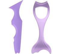 VICASKY 2 Pezzi Set Di Strumenti Per Il Trucco Portatile Silicio Ombretto Attrezzo Guardia Trucco Per Occhi Ala Guida Aiutante Kit Sopracciglio Gel Di Silice Viola,porpora