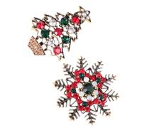 VICASKY 2 Pezzi Spilla Natalizia Retrò in Lega, Accessorio Artistico per | Colori Pieni e Brillantezza Liscia, Stile Vintage, Gioiello Decorativo per Abiti, Celebrazioni e Occasioni