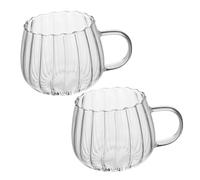 VICASKY 2 Pezzi Tazze da Latte Vetro Trasparente per e Tè Decorativi per Bevande Calde e Dessert Materiale Design e