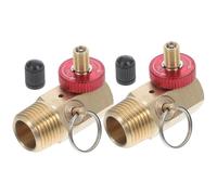 VICASKY 2 Pezzi Valvola Combinata in Ottone Oro con Maniglia e Sicurezza | Connessione Standard e Interfaccia Npt, Bypass di Scarico e Porta Riempimento, per Tubi Vapore
