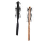 VICASKY 2 piccole spazzole rotonde per capelli ricci, con design ergonomico e setole in nylon stabili per la casa, per acconciare e districare i ricci