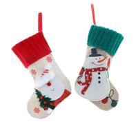 VICASKY 2 pz Caramelle Calza di Natale Calza di Natale Babbo Natale Calze Appese Tessuto Delizioso Sacchetto