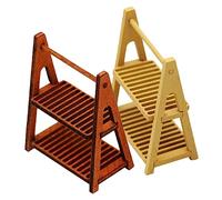 VICASKY 2 ripiani in legno in miniatura per la casa delle bambole Mini supporto decorativo per il pane per progetti e paesaggi in miniatura, sottile e leggero, si adatta a qualsiasi scena