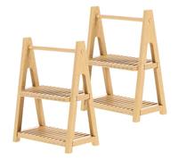 VICASKY 2 scaffalature per il pane per bambole, miniature, per il fai da te, piccole decorazioni per la casa, in miniatura, mini scaffali, in legno