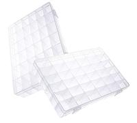 VICASKY 2 scatole di cartone con 36 griglie, custodia per pillole divisa, contenitore per perline, contenitore per perline rimovibile, strumento di plastica da viaggio