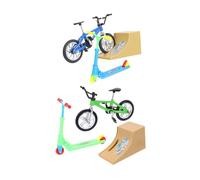VICASKY 2 set Finger Bike Giochi da Tavolo con Mini Scooter in Alluminio e Plastica Gioco Educativo per Dita Rampa e Bici da Dito per Festa e Pratica Manuale
