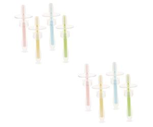 VICASKY 2 Set Spazzolino Da Denti Per Multipack Treno Ragazzo Silicio Dente Infantile Spazzolino Da Denti Formazione Sensoriale A Forma Di Silice 4 Pezzi*2