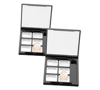 VICASKY 2 Set Tavolozza Trucco Riutilizzabile Chiaro Tubi Di Lucidalabbra Vuoti Profumo Vassoio Per Ombretto Domestico Copertina Cosmetico Tavolozza Vuota Riempibile Segreto Plastica Black