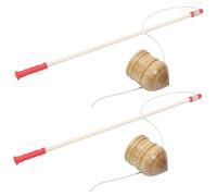 VICASKY 2 set trottola set di giochi in legno regali riempitivo giocattolo pizzo cestino giroscopio superiore legni vecchio