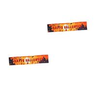 VICASKY 2 striscioni di Halloween per porta di casa, ghirlande decorative per esterni, ghirlande decorative per Halloween, striscioni spaventose in poliestere colorato