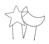 VICASKY 2 supporti per piante a forma di stella a cinque punte e luna, per piante rampicanti, per interni ed esterni, durevoli e semplici