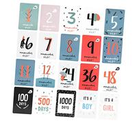 VICASKY 20 carte commemorative fotografiche nel 1° anno, biglietti miliari, album per bambini, primo anno, biglietti mensili per bambini, biglietti mensili per bambini, cartone animato, carta