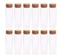 VICASKY 20 Mini Bottiglie di Vetro Tappo di Sughero, Contenitori in Vetro Borosilicato Resistenti e Portatili, Barattoli per Bomboniere e Conservazione di Caramelle, Base Stabile per Uso