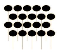 VICASKY 20 Pezzi Cartelli Lavagna Nera in Legno Mini Decorazioni per Fiori e Piante da Giardino Etichette per Matrimoni e Feste Uso Gesso per Segnaposto e Messaggi