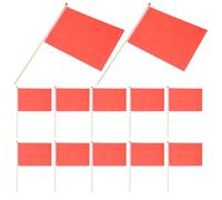 VICASKY 20 pezzi Mini Bandiere Rosse Manovella in Poliestere Resistente con Asta in Legno Bandiere Portatili per Eventi Sportivi Feste e Sfilate di Gruppo