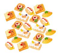 VICASKY 20 pezzi simulato cibo di pane, ciondoli per telefono, ornamenti fai da te, decorazioni fai da te, decorazioni in resina, espositore giocattolo, pane artificiale fatto a mano