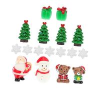 VICASKY 20 statuette natalizie, decorazione parziale, per casa delle bambole e giardino delle fate, ornamenti di Natale, per progetti fai da te e festività