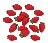 VICASKY 20pcs casa delle bambole cibo in miniatura tazza vuota acqua tazza mini modello accessori decorazioni fragola modello con fragole artificiali cucina fragola resina peluche