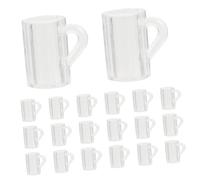 VICASKY 20pcs Mini Bicchieri di birra per casa delle bambole Adorable Miniatura Bicchieri Per Micro Decorazione Paesaggio Foto Puntelli E Accessori Casa Trasparente Con Maniglie