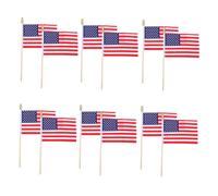 VICASKY 24 Pezzi Bandierine Americane con in Legno per Sportivi e Celebrazioni Patriottiche Resistenti Strappi e Usura per Sventolare Mani o Decorazioni Esterne