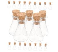 VICASKY 24 pezzi Mini Bottigliette di Vetro Trasparente con Tappo in Sughero Barattoli DIY per Decorazioni Portacandele e Piccoli Oggetti Vasetti Versatili per Bomboniere e Regali