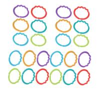 VICASKY 24pezzi Anelli Colorati Per Giocattoli Di Conessione Per Comfort Riconoscimento Colori e Masticazione Sicuri e Morbidi Per Sviluppo Sensoriale e Emotivo