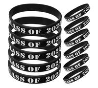 VICASKY 25 Pezzi Braccialetti in Silicone Classe 2025 Neri Braccialetti Riutilizzabili per Feste e Accessori Scuola Gadget Simbolici e Premi per Studenti e -Laureati