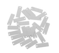 VICASKY 25 Pezzi Targhette Vuote Rettangolari in Acciaio con Finitura Specchio per Creazione Gioielli e Portachiavi Resistenti Umidità e Usura per Incisione Personalizzata e Uso Quotidiano