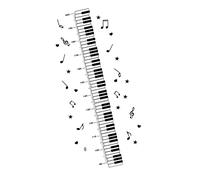 VICASKY 2fogli Sticker Murale Rimovibile Per Misurare Tema Pianoforte Adesivo Decorativo Per Facile Da Applicare e Pratico Per Registrare La Crescita Nella Stanza Dei e Corridoi