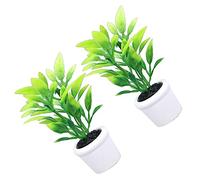 VICASKY 2pcs Mini Bonsai Piante Decorazione Realistica Per Casa delle Bambole E Micro Paesaggi Piante In Miniatura Di Alta Qualità Con Superficie Liscia Per Giardino Zen E Casa Doll