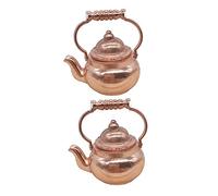 VICASKY 2pcs Mini Modello Per Casa delle Bambole Vintage Coperchio In Rame Accessori Decorativi Per Miniature E Accessori Casa