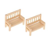 VICASKY 2pcs Mini panca in legno modello mobili in miniatura per casa delle bambole Panchina in legno decorativa per accessori in miniatura Mobili fatti a mano per la decorazione della casa delle